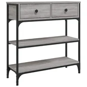Vidaxl Konzolna mizica siva sonoma 72,5x25x75 cm inženirski les