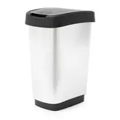Rotho Rotho 25L Metallic Koš za Odpadke s Pokrovom in Plastiko