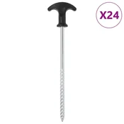 Vidaxl Klini za šotor 24 kosov 20 cm O7 mm pocinkano jeklo