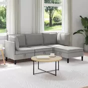 vidaXL Komplet pohištva za dnevno sobo 4 pcs Svetlo siva Blago