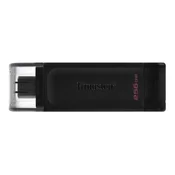 USB C DISK Kingston 256GB DT70, 3.2 Gen1, plastičen, s pokrovčkom