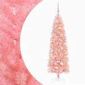 Vidaxl Umetno ozko božično drevesce z božično kroglico 240 cm 300 LED