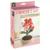 DIY Kvačkanje kit cvetlični lonec roza cvetje