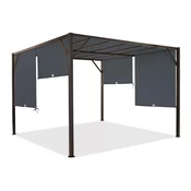 Santorini metalna pergola za terasu 3 x 3 m, smeda i antracit Garden Point