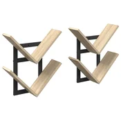 vidaXL PrFloating Shelf 2 pcs Sonoma hrast 43 x 15 x 47 cm