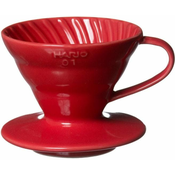 Hario keramični kavni Dripper V60-01, rdeč