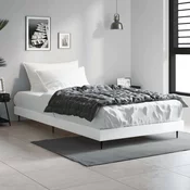 Greatstore Posteljni okvir visok sijaj bel 90x190 cm inženirski les