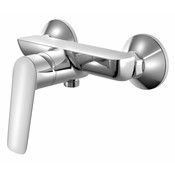 Stenska mešalna pipa za prho SCHMITZ, razdalja 150 mm, kromasta - Kromasta - Medenina - Ročica - Stena - Okrogla