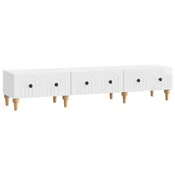 Vidaxl TV omarica Bela visok sijaj 147 x 34,5 x 30 cm Inženirski les