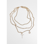 Mini Coin Cross Necklace - Gold Color
