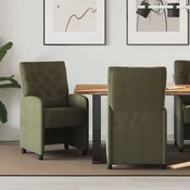vidaXL Jedilni stoli s kolesi 2 pcs Vojaško zelena 58 x 67 x 97 cm
