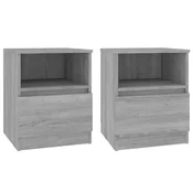 Vidaxl Nočna omarica 2 kosa siva sonoma 40x40x50 cm inženirski les
