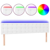 Vidaxl LED posteljno vzglavje belo 160x5x78/88 cm umetno usnje