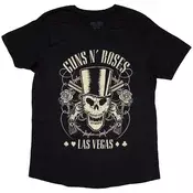 Guns N Roses Top Hat, Skull & Pistols Las Vegas Black M Ženske Majica