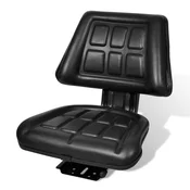 Vidaxl Sedež za traktor s hrbtnim naslonjalom črne barve