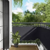 Balcony ekran Crna 75 x 200 cm PU prekriveni oksford alu
