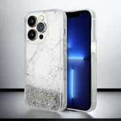 Guess Ovitek Guess Liquid Glitter Marble za iPhone 14 Pro (GUHCP14LLCSGSGH)