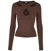 Womens Crossed Cut Out Longsleeve brown