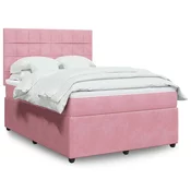 vidaXL vidaXL Box spring postelja z vzmetnico roza 140x190 cm žamet, (21306497)