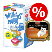 Animonda vom Feinsten 32 x 100 g + Milkies 20 x 15 g - Piščančja jetra