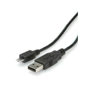 ROLINE Roline USB kabel USB 2.0 USB-A vtič\, USB-mikro-B vtič 3.00 m črna zaščiten 11.02.8755, (20416905)