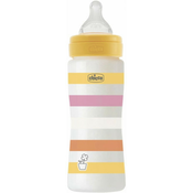Chicco Otroška steklenička Well-being silikon 330 ml deklica