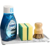 Organizator za umivalnik Pladenj za gobo, Elegantna marmorna, 25x13x1 cm, Bela, Visokokakovostna smola, Kuhinja, Kopalnica, Hitro sušenje, Zaščita pulta, Vzdržljiv