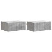 vidaXL Stenski nočni omarici 2 pcs Betonsko siva 49 x 34,5 x 20 cm