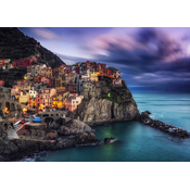 Enjoy - Puzzle Manarola v mraku, Cinque Terre, Italija - 1 000 kosov