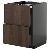 METOD / KNIVSHULT Pod.elem.grej.ploca/2front/2fiok, Crnosiva/Sinarp smeda, 60x60 cm