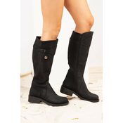 Fox Shoes Black Faux Leather Womens Boots