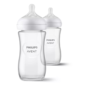 Philips Avent Natural SCY933/02 240ml Glass Baby Bottle 2pcs Dom