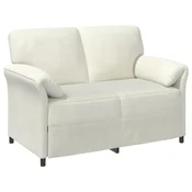 Vidaxl Kavč za 2 osebi Krem 138 x 83 x 95 cm Žamet