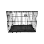 ENJOY Kavez za pse, metalni, sklopivi, sa standardnim vratima, crni - 107x71x77cm