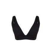 Trendyol Curve Black Deep V Neck Cut Out Detail Plus Size Bikini Top