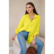 Kesi Włoski Cotton muslin shirt oversize kiwi