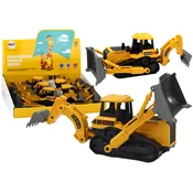 slomart LEAN TOYS bagerska gosenična gradbena lopata z 2 žlicama, rumena