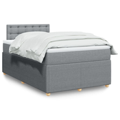vidaXL vidaXL Boxspring postelja z vzmetnico svetlo siva 120x190 cm blago, (21309140)