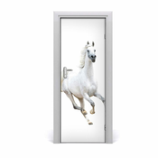 tulup.si Nalepka na vratih Beli konj v galopu 75x205 cm