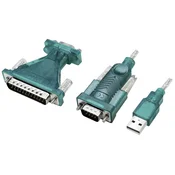 LOGILINK LogiLink serijski adapter [1x moški konektor USB 2.0 tipa A - 1x 9-polni moški konektor D-Sub\, 25-polni moški konektor D-Sub] 1.3 m zelena, (20449882)