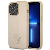 Guess Etui Guess Saffiano Triangle Logo na iPhone 14 Pro Max - beżowe