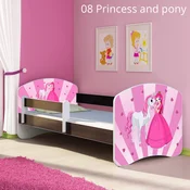 Djecji krevet ACMA s motivom, bocna wenge 180x80 cm 08-princess-with-pony