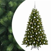 Vidaxl Umjetno božično drevo z okrasnimi kroglami 210 cm 300 LED