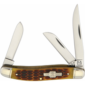 Rough Ryder Stockman Amber Bone