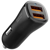 shumee 30W Spigen 2xUSB-A avtomobilski polnilnik črne barve