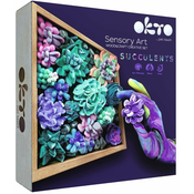 OKTO Tenderness Art modelirni set sukulent v lesenem okvirju 21x21 cm