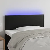 Vidaxl vidaXL LED vzglavje postelje črno 100x5x78/88 cm umetno usnje