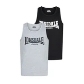 LONSDALE Majica Averham  pegasto siva / črna / bela
