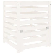 Vidaxl Kompostnik bel 63,5x63,5x77,5 cm trdna borovina
