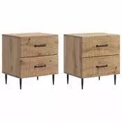 vidaXL vidaXL Nočna omarica 2 pcs Artisan hrast 43 x 34,5 x 47,5 cm, (5000209701)